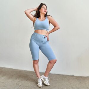 Yoga Shorts - katoen - Lichtblauw - L