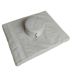 Zafu en Zabuton set met een lotus rond kussen - Grijs kasteel