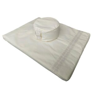 Zafu en Zabuton set met een lotus rond kussen - Ivoor