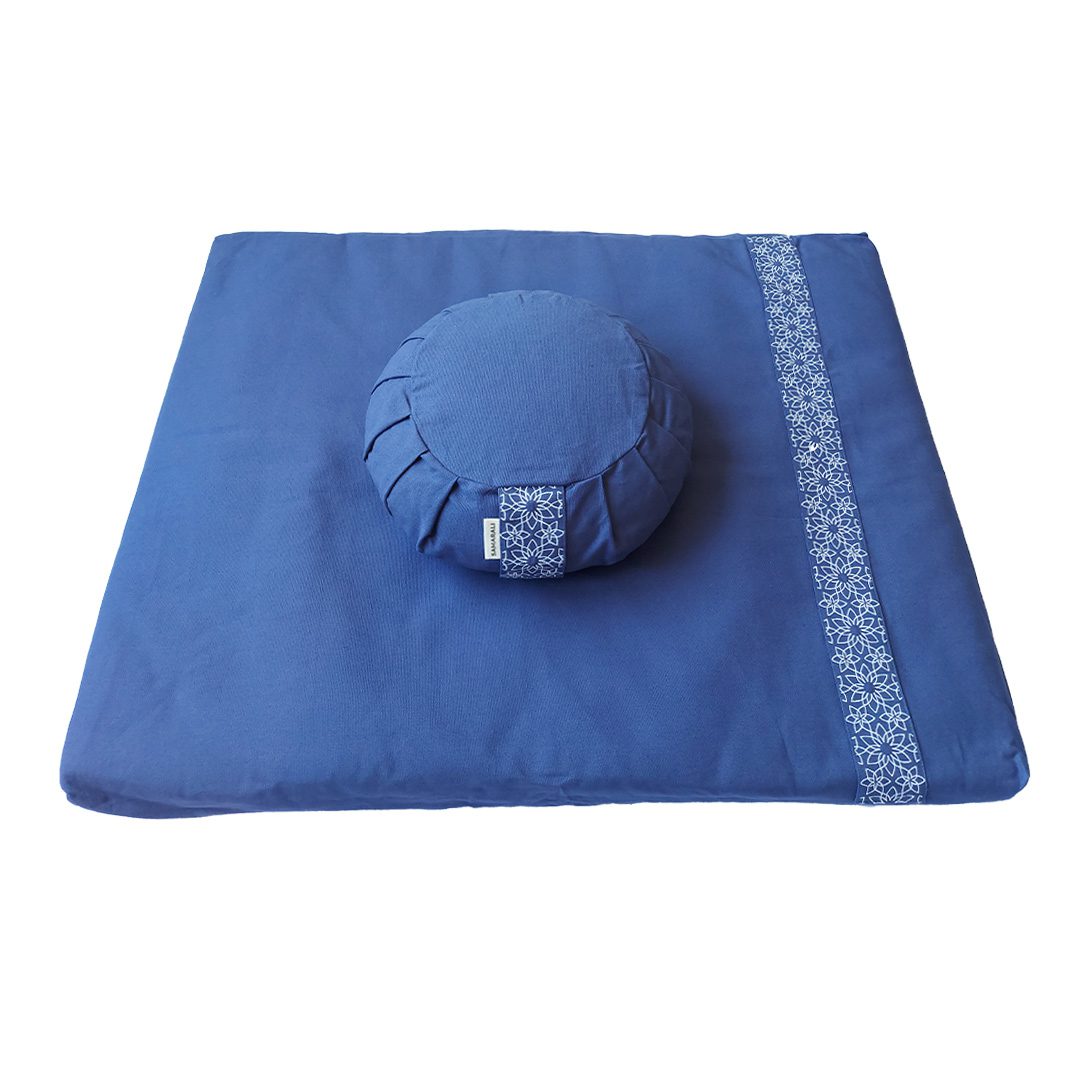 Meditatieset met kussen zafu - Denimblauw