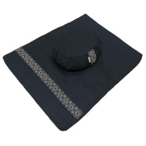 Meditatieset met kussen halve maan - Marineblauw
