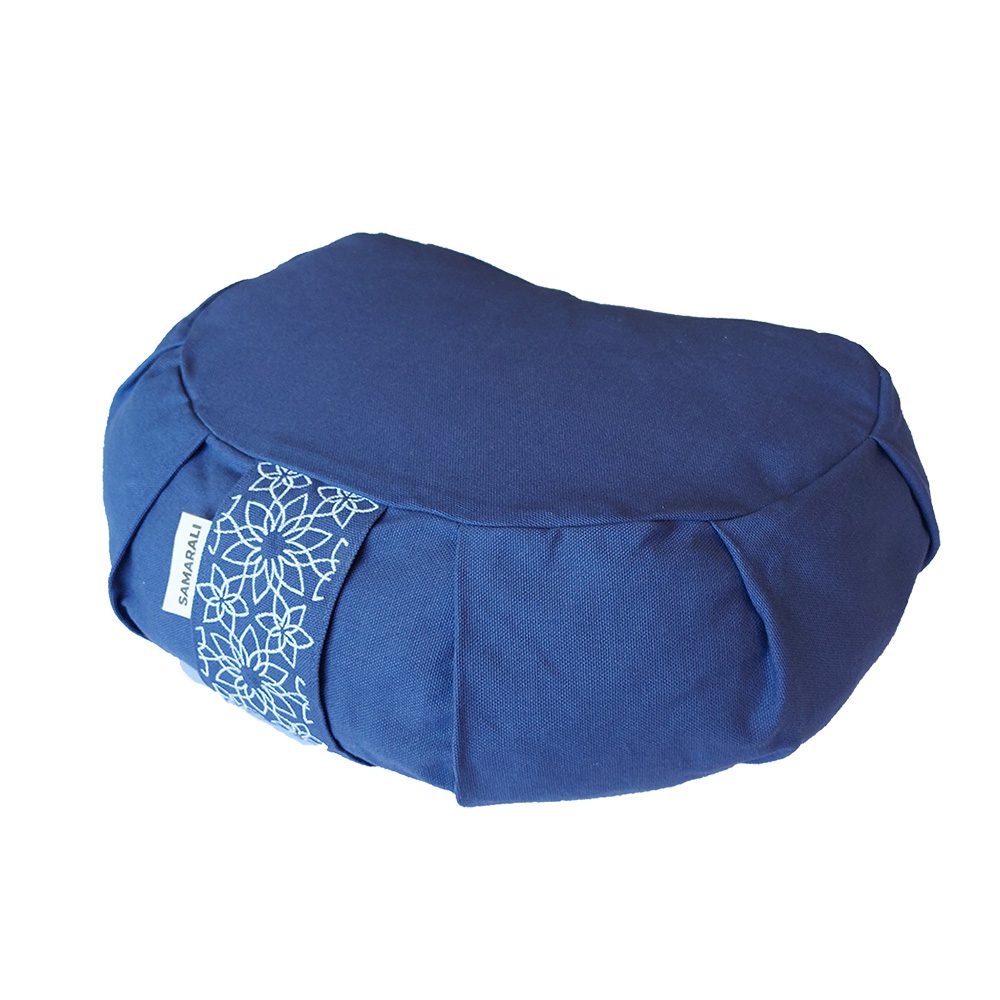 Halvemaan meditatiekussen - Denimblauw